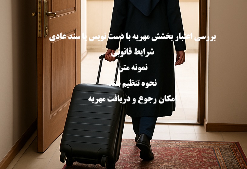 بخشش مهریه با سند عادی یا دست‌نویس