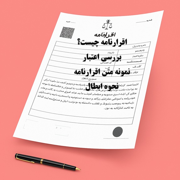 اقرارنامه چیست؟اعتبار در دادگاه،نحوه ابطال و نمونه متن اقرار
