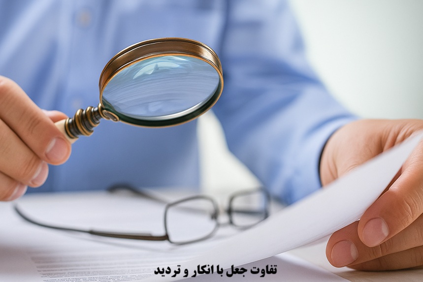 تفاوت جعل با انکار و تردید