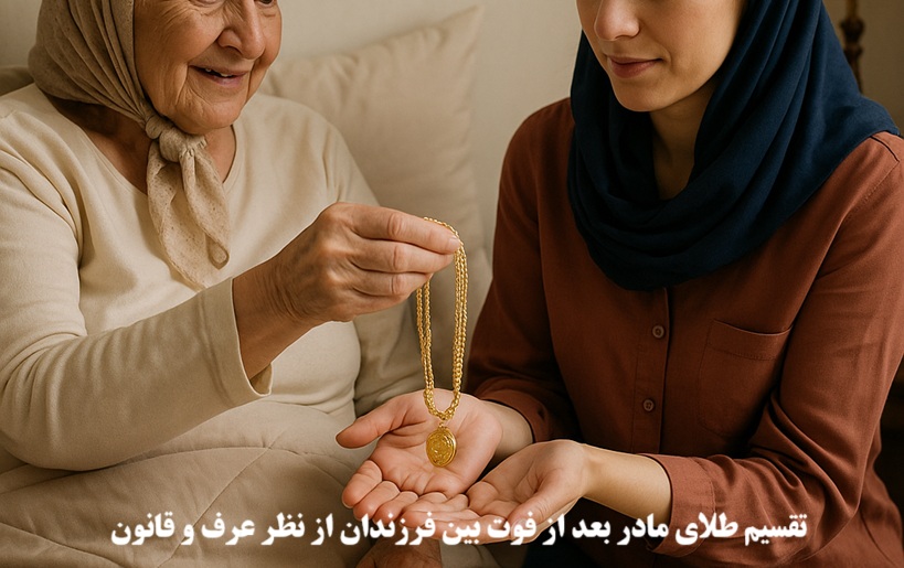 تقسیم طلای مادر بعد از فوت بین فرزندان از نظر عرف و قانون