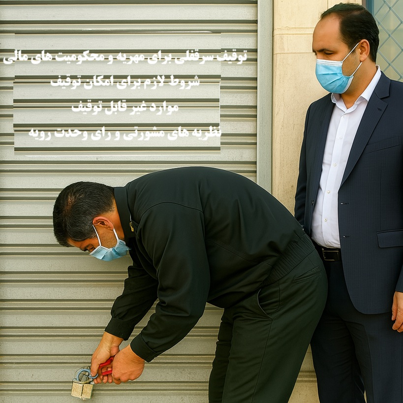 توقیف سرقفلی برای مهریه و بدهی مالی