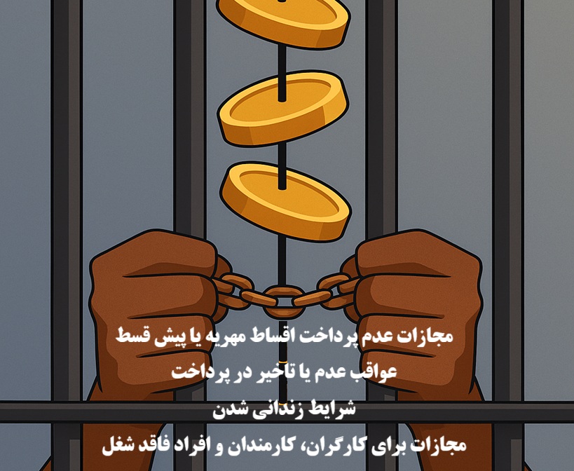 مجازات عدم پرداخت اقساط مهریه یا پیش قسط