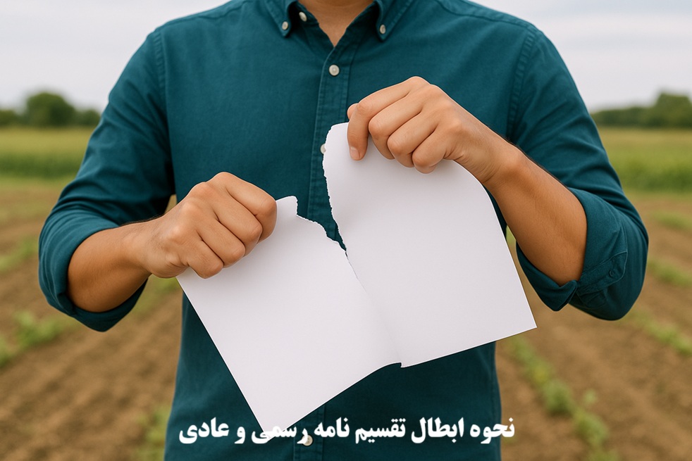 ابطال تقسیم نامه رسمی (ارث،زمین کشاورزی) یا عادی و دستی