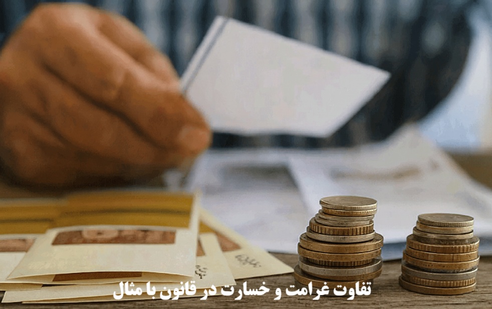 تفاوت غرامت و خسارت در قانون با مثال‌