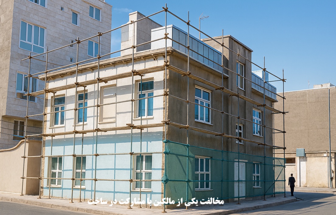 مخالفت یکی از مالکین با مشارکت در ساخت