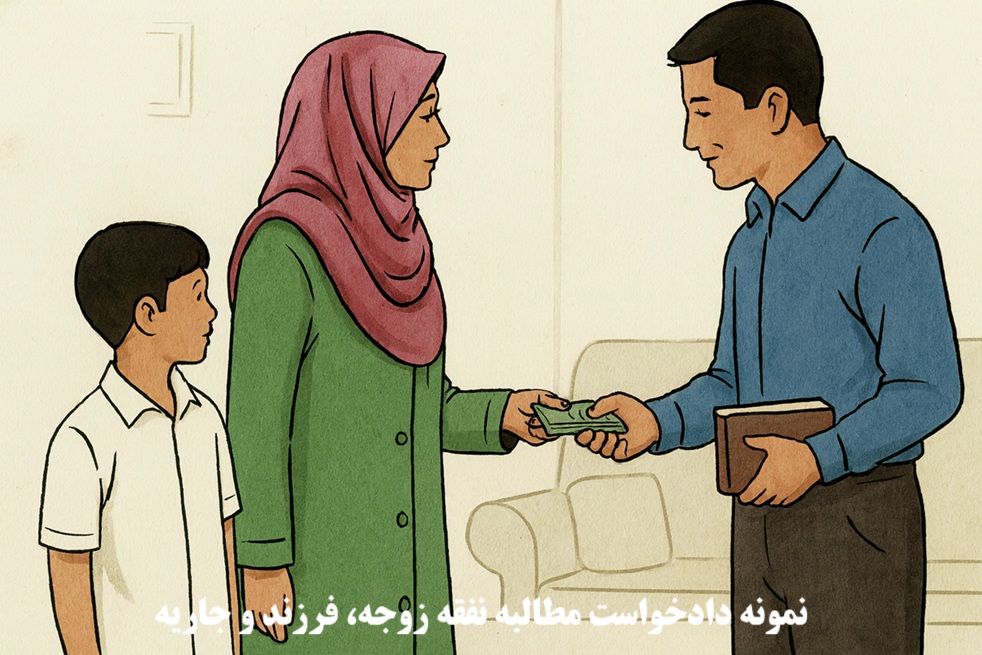 نمونه دادخواست مطالبه نفقه زوجه، فرزند و جاریه