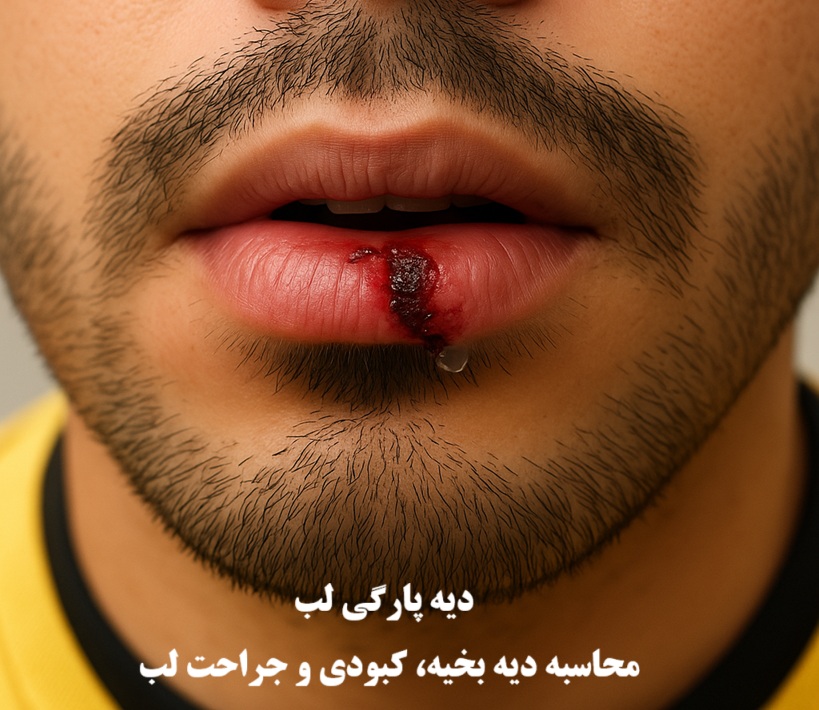 دیه پارگی لب ۱۴۰۴ ،محاسبه دیه بخیه، کبودی و جراحت لب