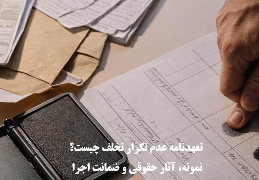 تعهدنامه عدم تکرار تخلف چیست؟